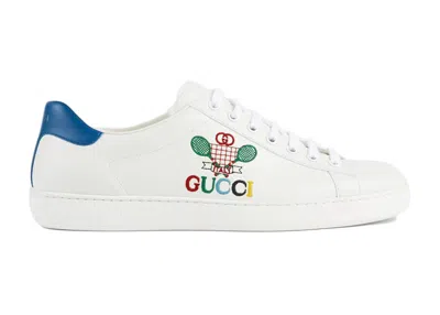 Pre-owned Gucci Men's  Ace Worldwide Sneakers In White