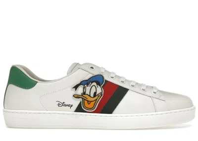 Pre-owned Gucci Men's  Ace X Disney Donald Duck Sneakers In White