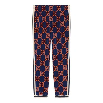 Gucci Men's  Athleisure Casual Sports Long Pants/trousers Blue Orange