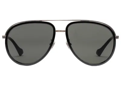 Pre-owned Gucci Men's  Aviator Frame Sunglasses In Black (691355 I3330 1012)