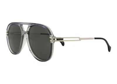 Pre-owned Gucci Men's  Aviator Sunglasses/ (gg1104s30012810001) (gg1104s In Grey/silver/grey (gg1104s