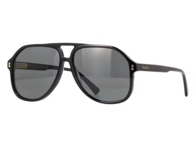Pre-owned Gucci Men's  Aviator Sunglasses In Black (gg1042s 001)