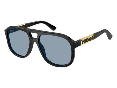Pre-owned Gucci Men's  Aviator Sunglasses In Black (gg1188s 004)