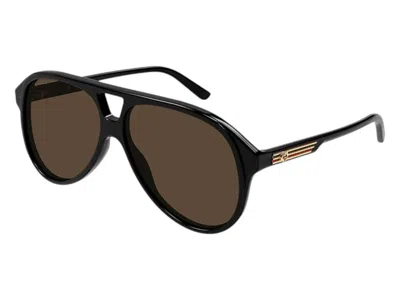 Pre-owned Gucci Men's  Aviator Sunglasses In Black (gg1286s 001)