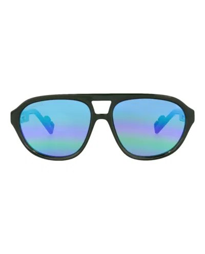 Pre-owned Gucci Men's  Aviatorframe Injection Sunglasses/30013509003) In Green/grey (gg1239s