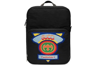 Pre-owned Gucci Men's  Backpack 80s Patch Medium In Black