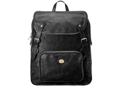 Pre-owned Gucci Men's  Backpack Soft Leather Medium In Black