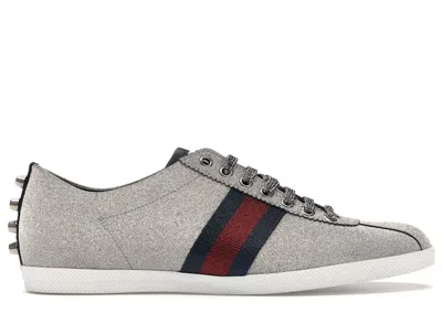 Pre-owned Gucci Men's  Bambi Web Sneakers In Silver