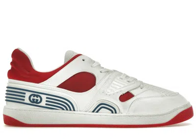 Pre-owned Gucci Men's  Basket Demetra Sneakers In White/red/blue In Multi