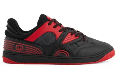 Pre-owned Gucci Men's  Basket Low Sneakers In Black/red