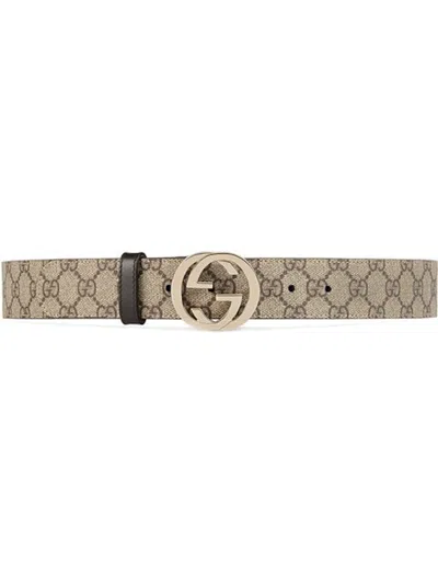 Pre-owned Gucci Men's  Belt Supreme G Buckle In Brown