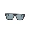 Gucci Men Black Rectangle Frame Tinted Grey Lenses Logo Detail Straight Arms These Glasses Come In Black