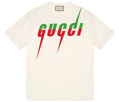 Pre-owned Gucci Men's  Blade T-shirt In White