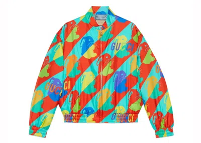 Pre-owned Gucci Men's  Bunny Print Twill Zip Jacket