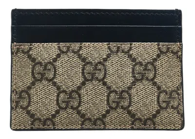 Pre-owned Gucci Men's  Card Case Supreme In Beige/black