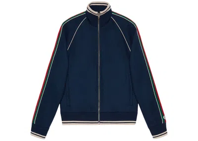 Pre-owned Gucci Men's  Cashmere Zipup Jacket In Navy Blue