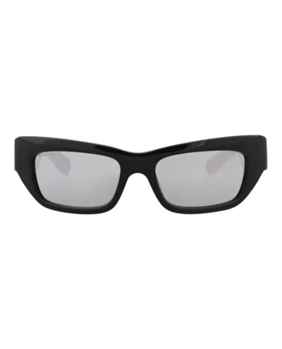 Pre-owned Gucci Men's  Cat Eyeframe Recycled Acetate Sunglasses/30013841002) In Black/silver (gg1296s