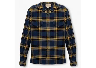Pre-owned Gucci Men's  Checked Shirt In Navy Blue