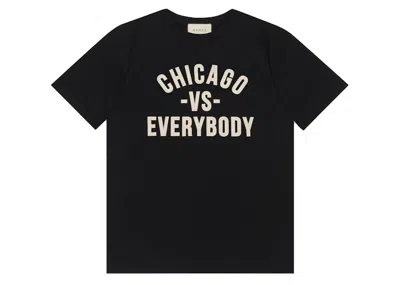 Pre-owned Gucci Men's  Chicago Vs. Everybody T-shirt In Black