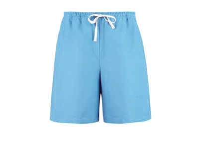 Pre-owned Gucci Men's  Ciel De Nuit Animal Taped Cotton Shorts In Blue