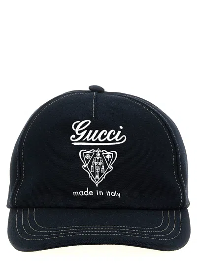 Gucci Cap Featuring Coat Of Arms Design In Black
