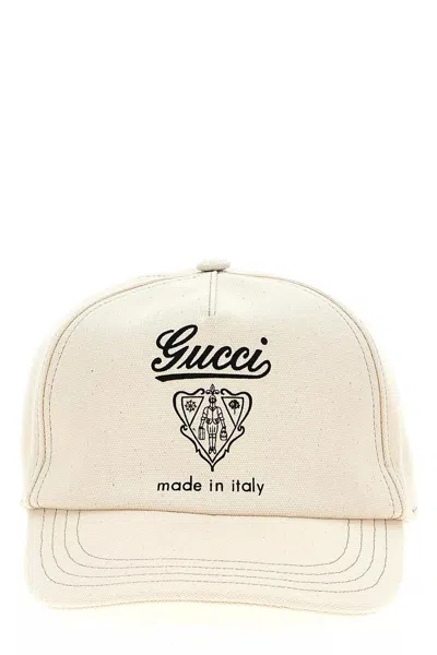 Gucci Men  Coat Of Arms Cap In White