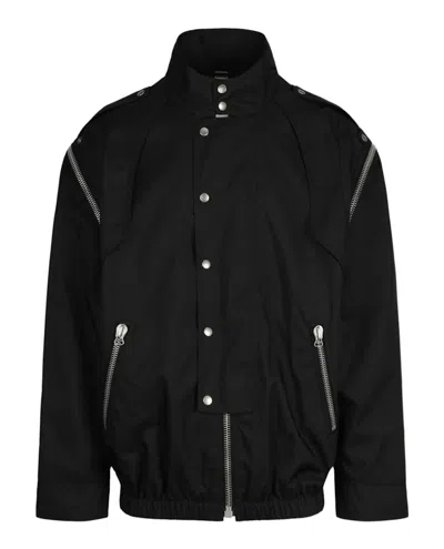 Pre-owned Gucci Men's  Convertible Graphic Print Jacket In Black