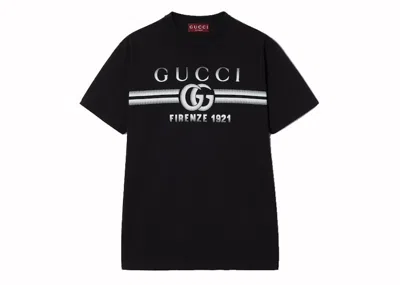 Pre-owned Gucci Men's  Cotton Jersey  Print T-shirt In Black