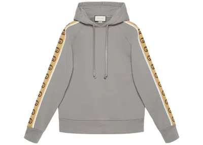 Pre-owned Gucci Men's  Cotton Jersey Hooded Sweatshirt In Grey