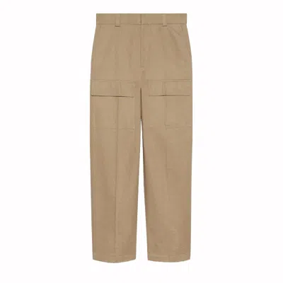 Pre-owned Gucci Men's  Cotton Wide Leg Cargo Pants In Light Brown