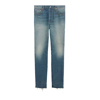 Pre-owned Gucci Men's  Denim Pant With Label In Blue