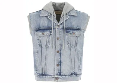 Pre-owned Gucci Men's  Denim Sleeveless Jacket In Blue