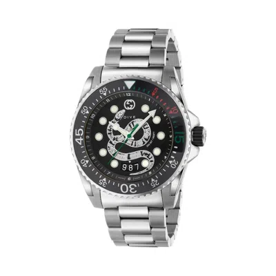 Pre-owned Gucci Men's  Dive 559810 I1600 1402 Watch In Stainless Steel