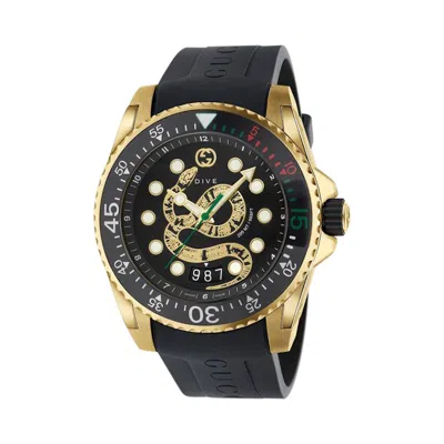 Pre-owned Gucci Men's  Dive 559817 I8610 8757 Watch In Yellow Gold