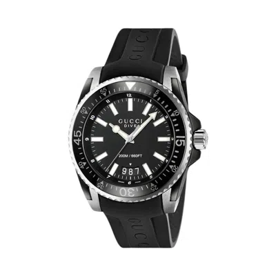 Pre-owned Gucci Men's  Dive 561678 I8610 8489 Watch In Stainless Steel In Silver
