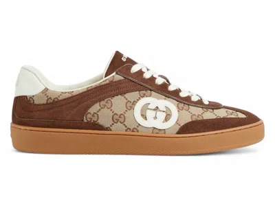 Pre-owned Gucci Men's  G75 Sneakers In Dark Brown Suede