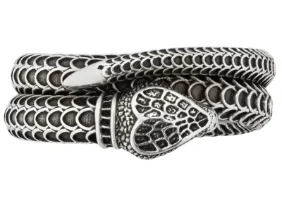 Pre-owned Gucci Men's  Garden Snake Ring In Silver