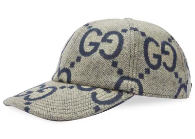 Pre-owned Gucci Men's  Gg Antonio Baseball Hat In Grey