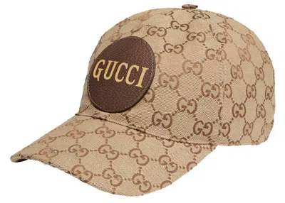 Pre-owned Gucci Men's  Gg Canvas Baseball Hat In Beige/brown