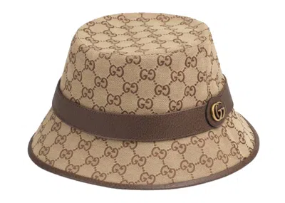 Pre-owned Gucci Men's  Gg Canvas Fedora In Beige/brown
