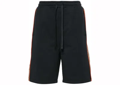 Pre-owned Gucci Men's  Gg Insert Jogging Shorts In Black