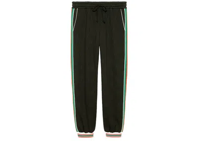 Pre-owned Gucci Men's  Gg Jacquard Jersey Jogging Pant In Black