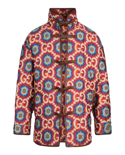 Pre-owned Gucci Men's  Gg Kaleidoscope Quilted Jacket In Red
