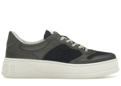 Pre-owned Gucci Men's  Gg Lace Up Sneaker Sneakers In Grey/blue
