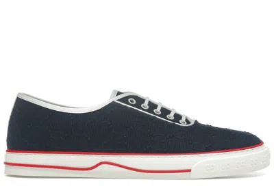 Pre-owned Gucci Men's  Gg Low Top Sneaker Dark Sneakers In Blue