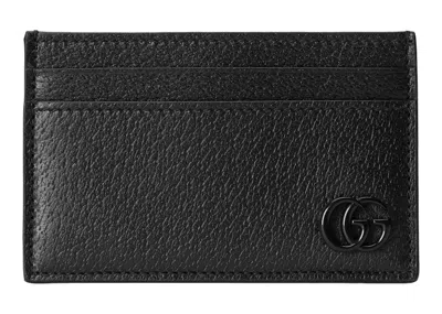 Pre-owned Gucci Men's  Gg Marmont Card Case Tone In Black