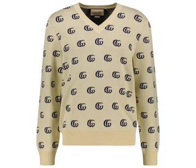 Pre-owned Gucci Men's  Gg Monogram Sweater In Off/white