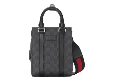 Pre-owned Gucci Men's  Gg Supreme Canvas Tote Bag In Black