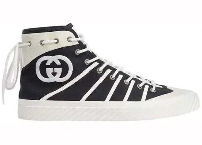 Pre-owned Gucci Men's  Gg Tortuga High Sneakersin Black/white