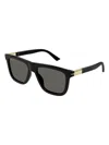 Gucci Men's Web Ingot Gg1502s 54mm Square Sunglasses In Black